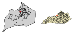 Jefferson County Kentucky Incorporated and Unincorporated areas Bellewood Highlighted 2105464